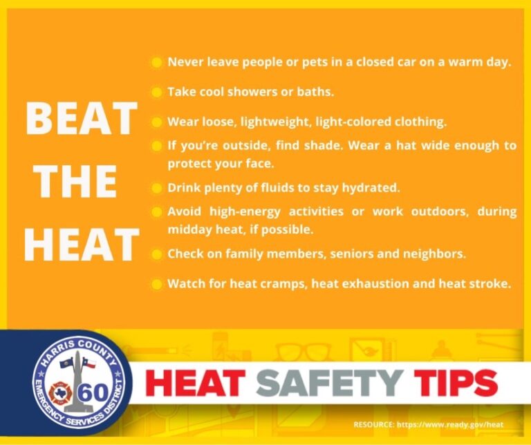 Heat Safety Tips Harris County Emergency Services District No. 60